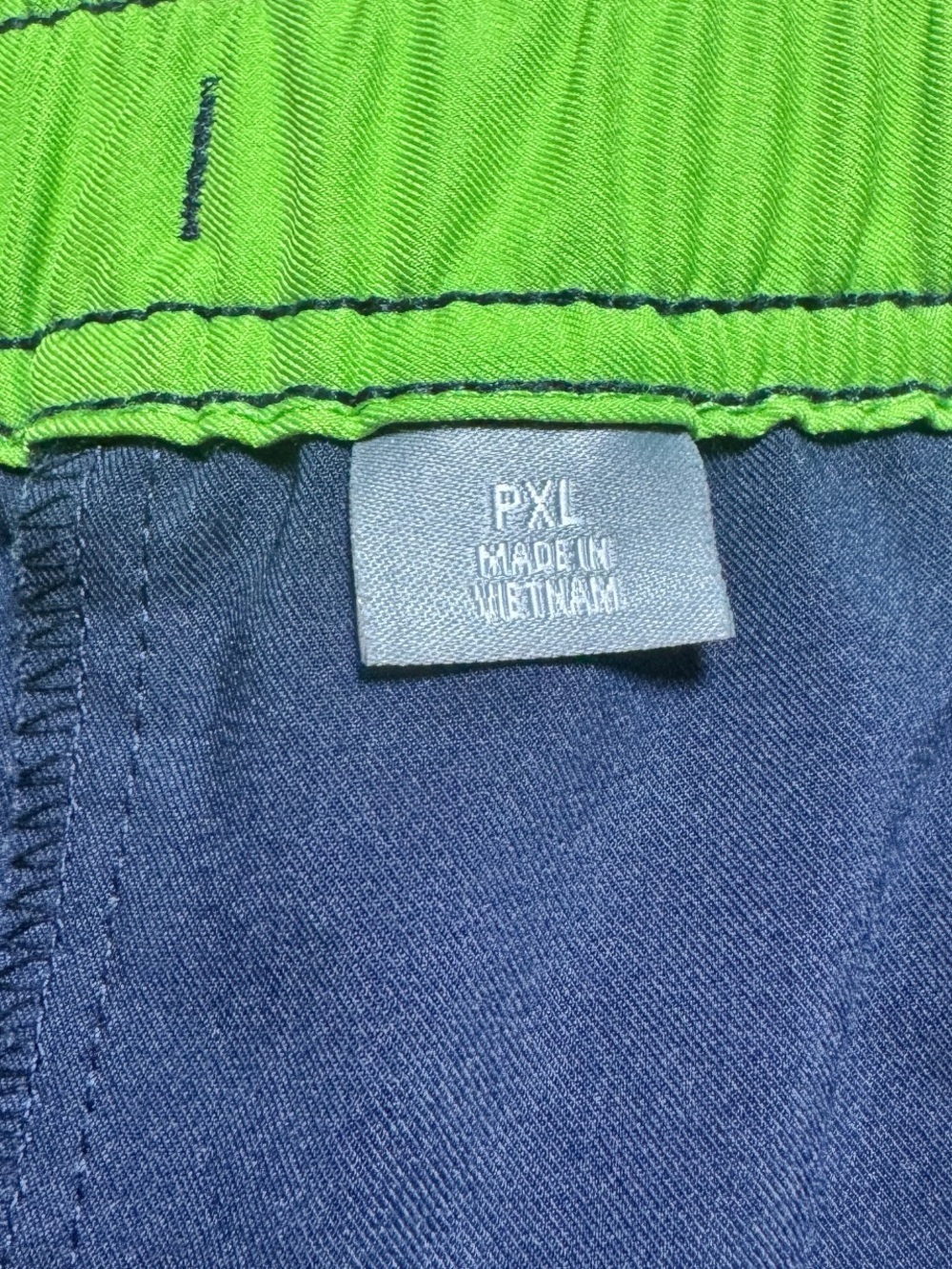 Y2K Navy Blue + Green Stripe Athletic Blokette Capri Pants Size XL - Picture 6 of 6